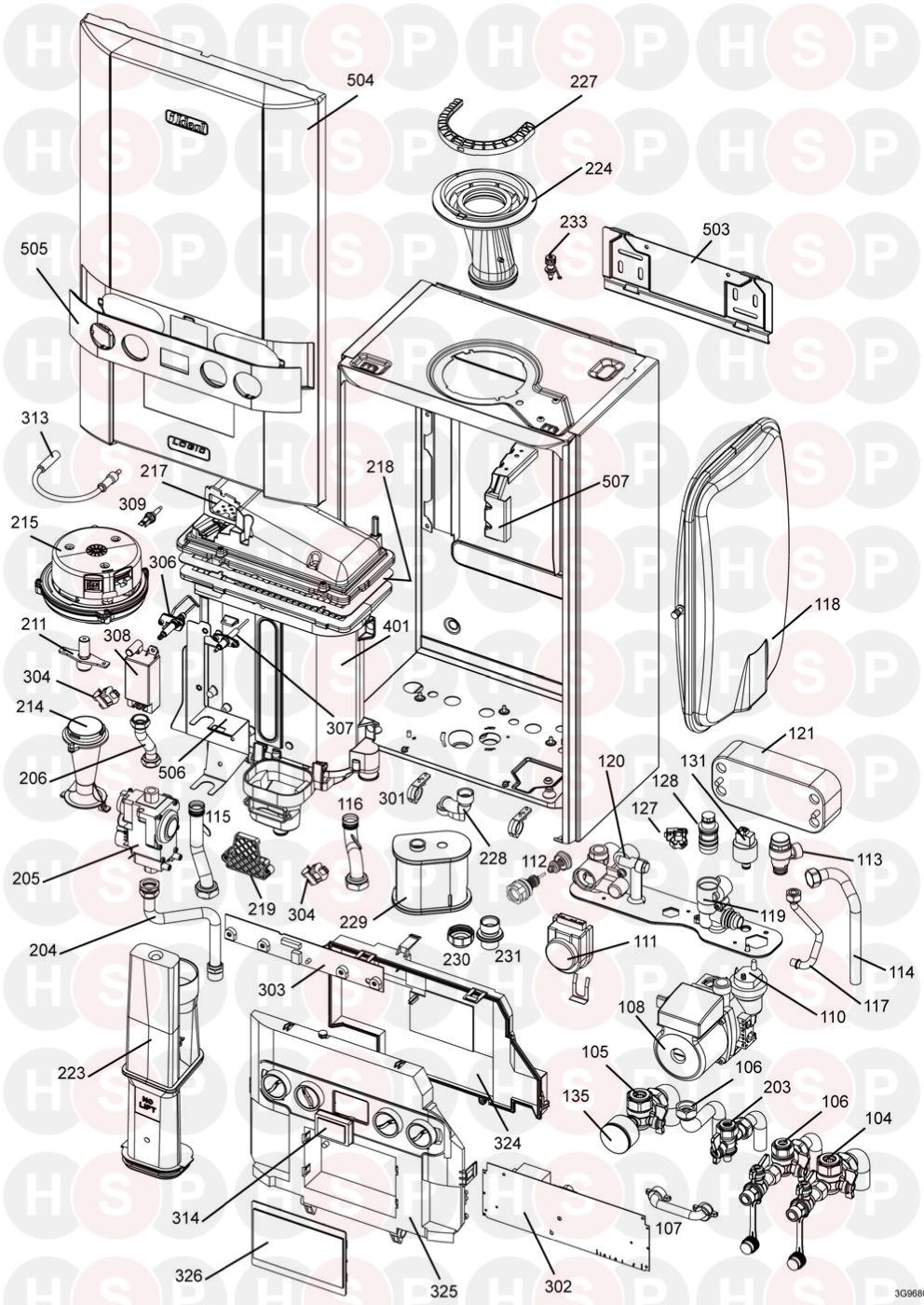Ideal Logic Combi 35 Boiler Exploded View Diagram Heating Spare Parts
